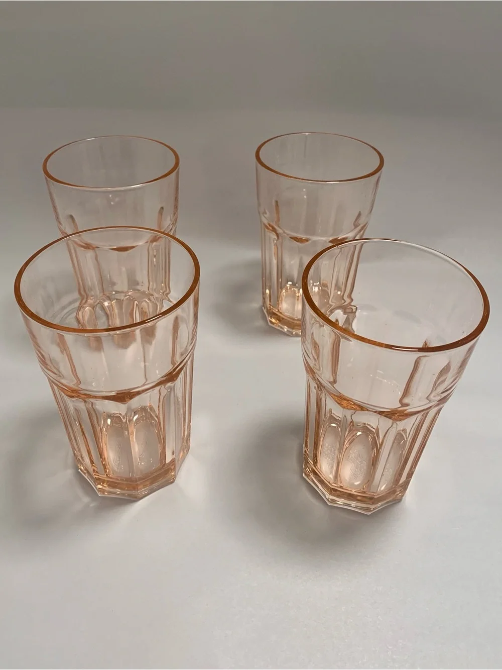 IKEA POKAL Blush Pink 14oz Glasses. Set of 4. EUC